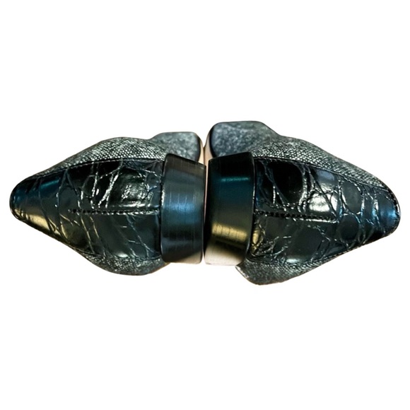 Talbots Tweed Croc-Trim Block Heel Loafers | Size 9B - Picture 5 of 8